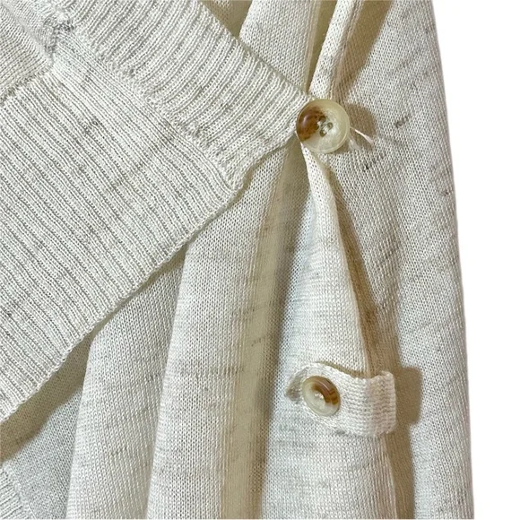 Anthropologie Sparrow Pemaquid Beige Knit Long Sleeve Drape Wrap Cardigan Small - Picture 10 of 13